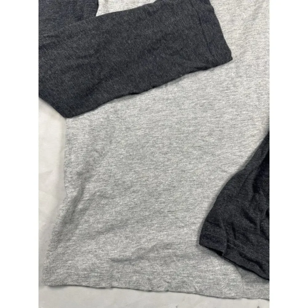 Jordan Long Sleeve Henley Shirt Gray Charcoal Raglan Men’s Size M